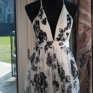 beautiful black and white floral Maxi